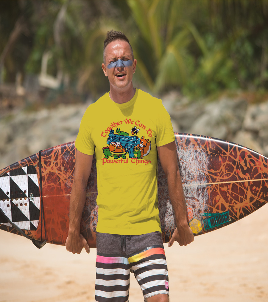 Together We Can Do Powerful Things Animals And Blue Water Gun T-Shirt