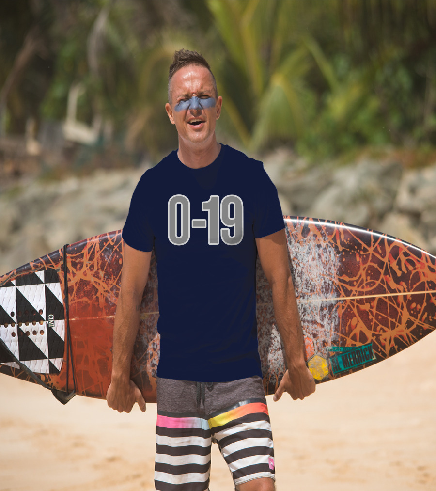 Casual Hoya Celebrate Georgetown's Record 0 19 Navy Blue T-Shirt