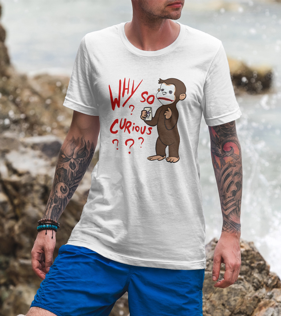 Lucca International Merch Why So Curious Curious George Joker Card T-Shirt