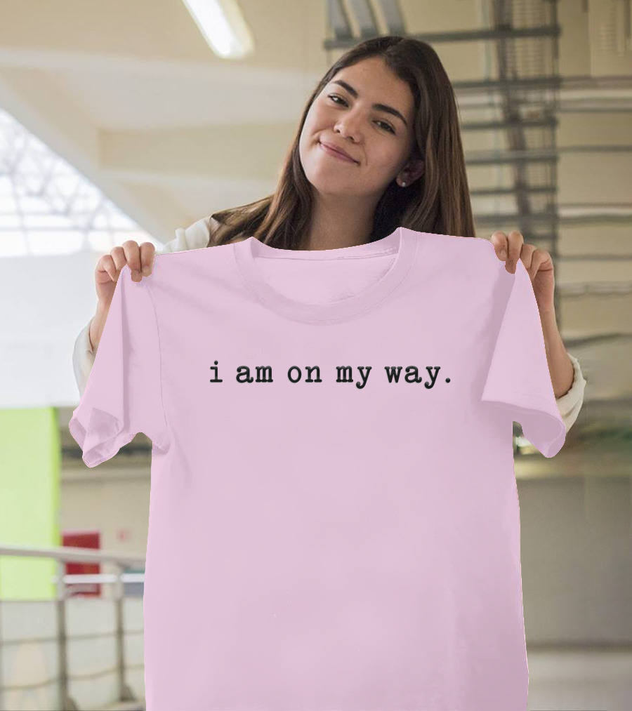 Isaac Anderson I Am On My Way Text on Pink Background T-Shirt