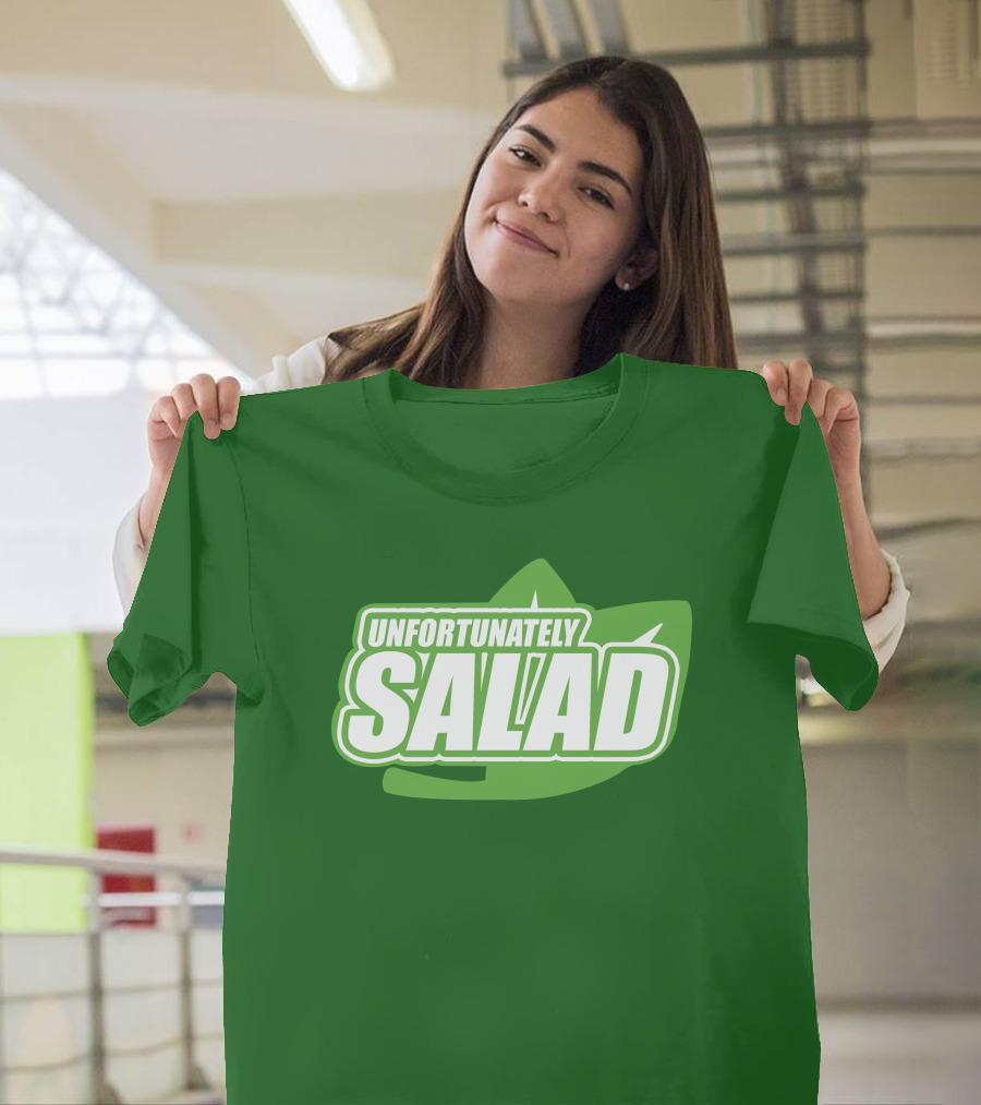Unfortunately Salad Leaf Logo Mockup T-Shirt