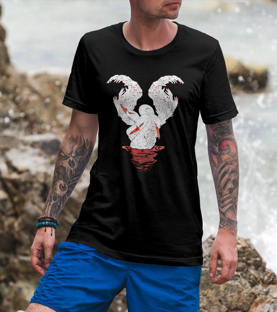 39Daph Swan Illustration White T-Shirt