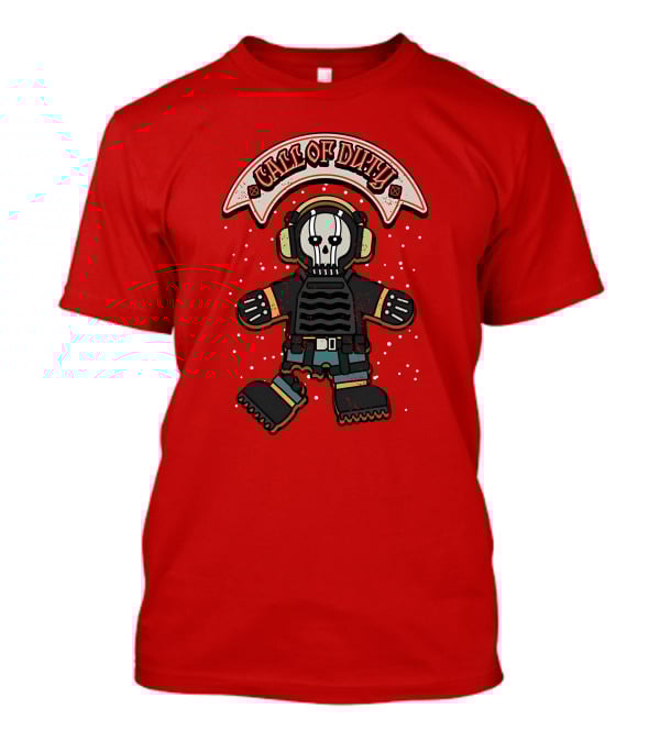 Dysmo Call Of Duty Skull Soldier Gingerbread Red Holiday Game Fusion T-Shirt