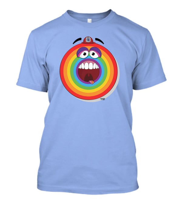 Firefighter Rainbow Face With Comic Mouth By Ernest Doty T-Shirt