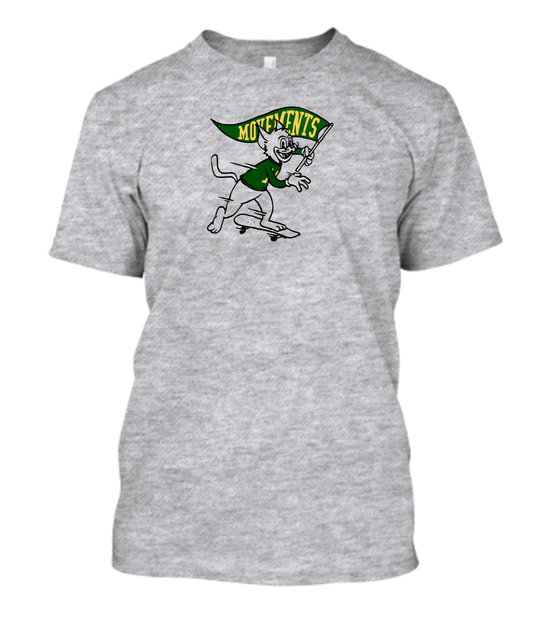 Movements Skateboarding Cat With Flag T-Shirt