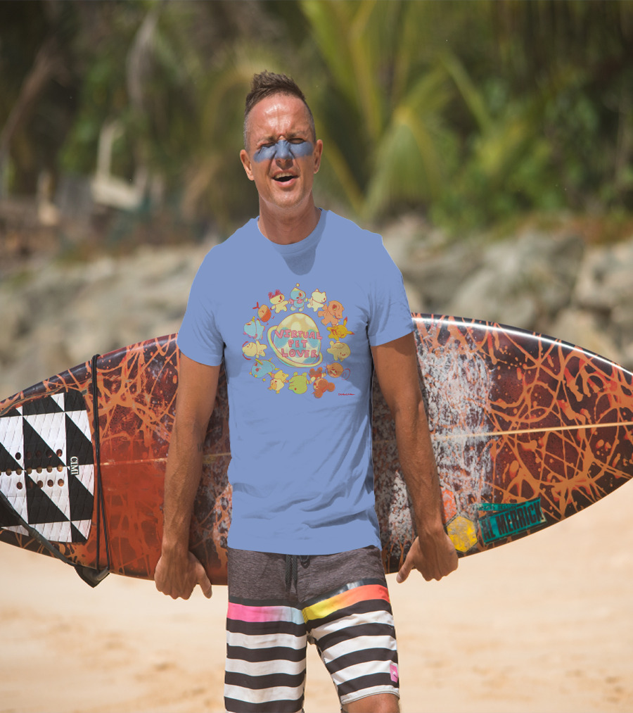 Virtual Pet Lover Colorful Cute Characters Circle T-Shirt