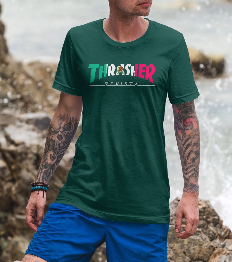 Thrasher Revista Mexican Flag Colors T-Shirt