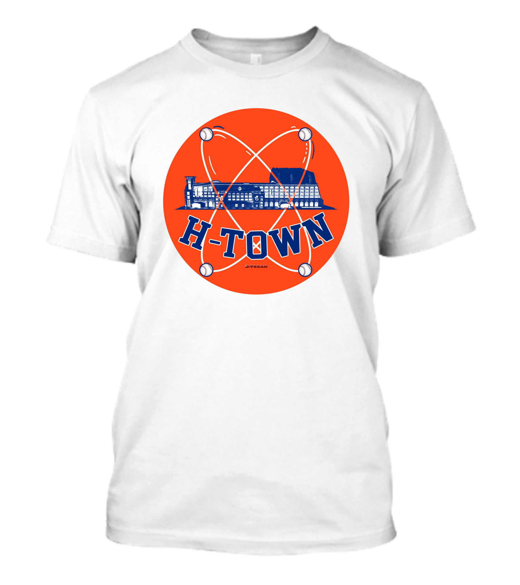 H-Town D-Texan Baseball Landmark Iconography T-Shirt