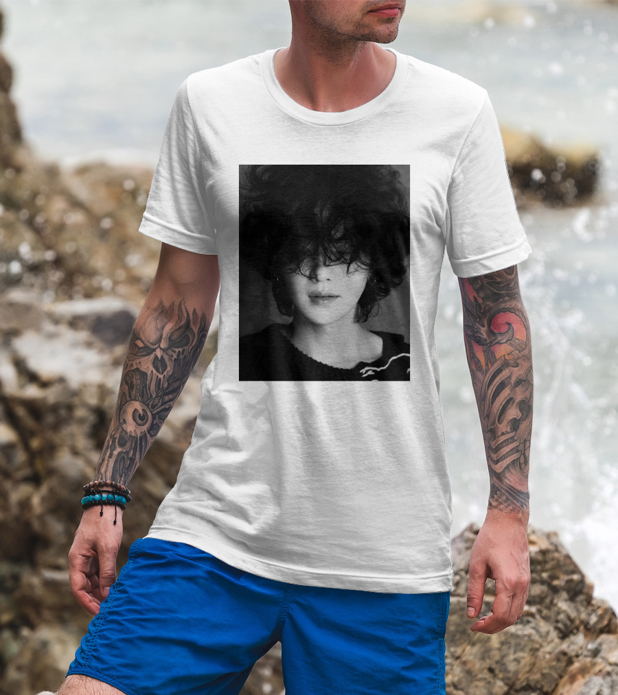 Suga Min Yoongi's Face Black And White Curly Hair T-Shirt