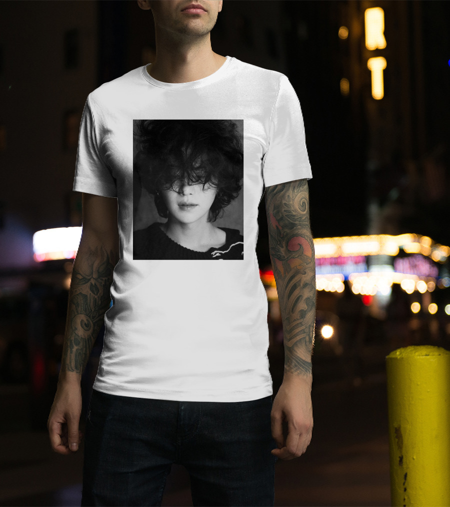 Suga Min Yoongi's Face Black And White Curly Hair T-Shirt