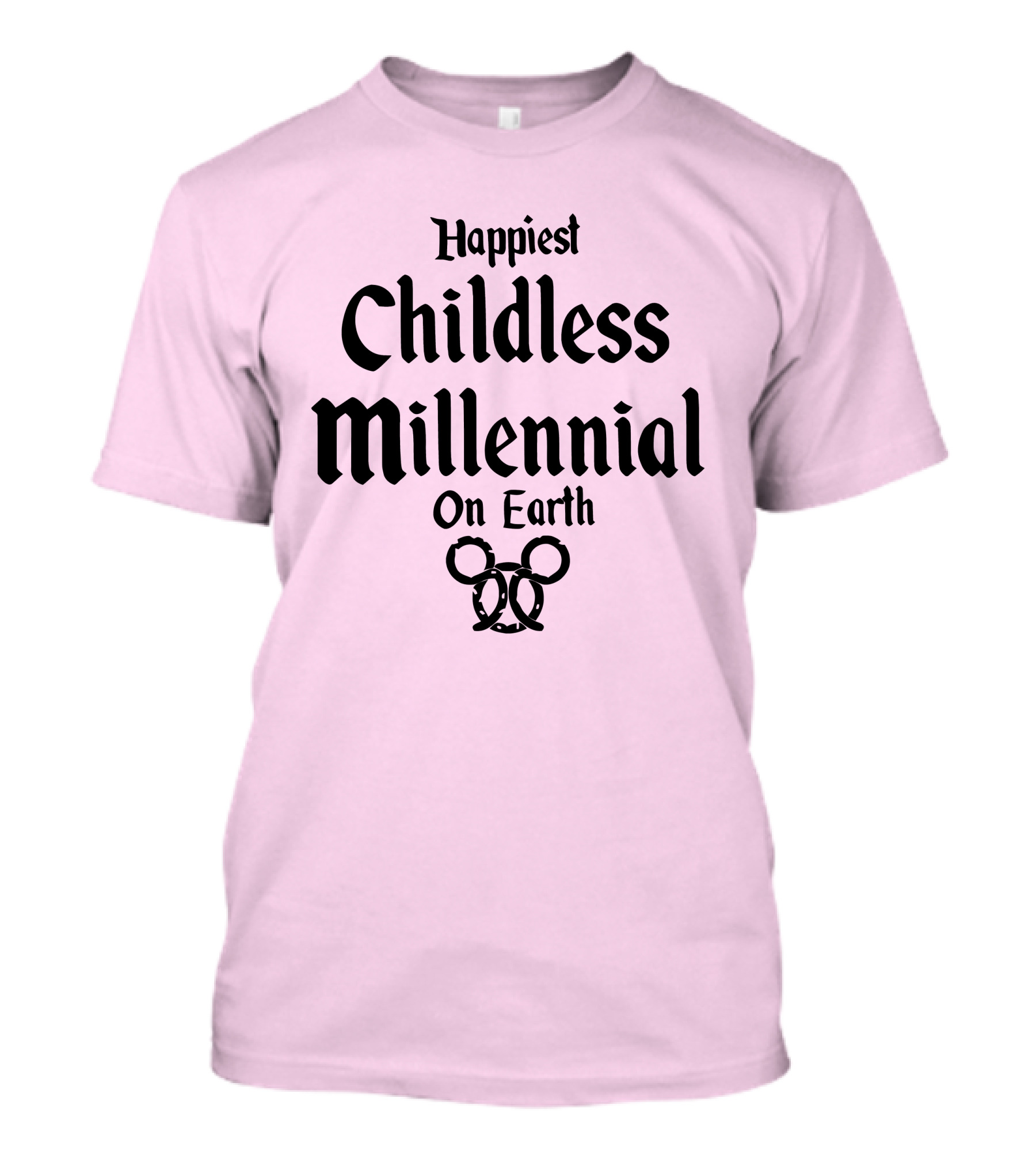 Happiest Childless Millennial On Earth With Minimalistic Disney Mickey Mouse Ears T-Shirt