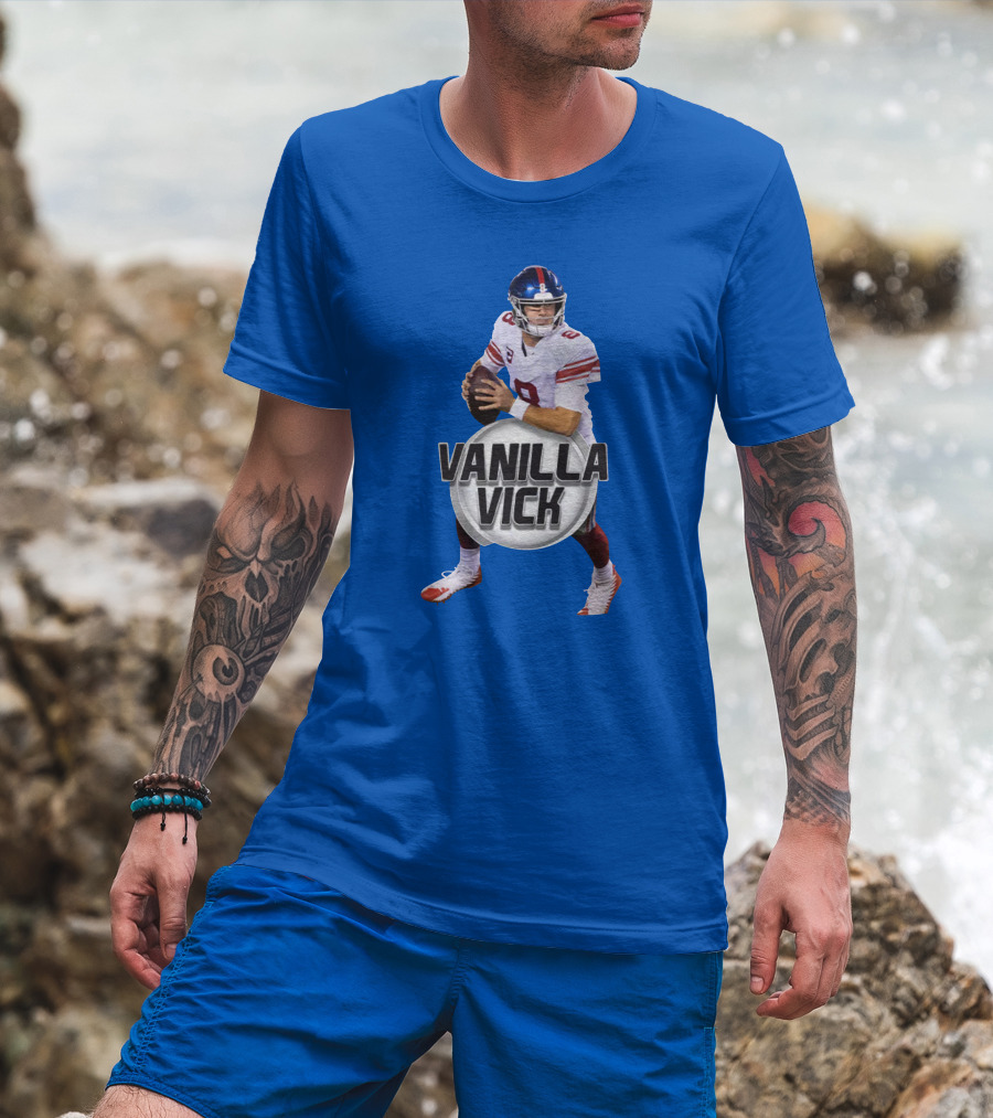 Vanilla Vick Football Quarterback Blue Jersey T-Shirt