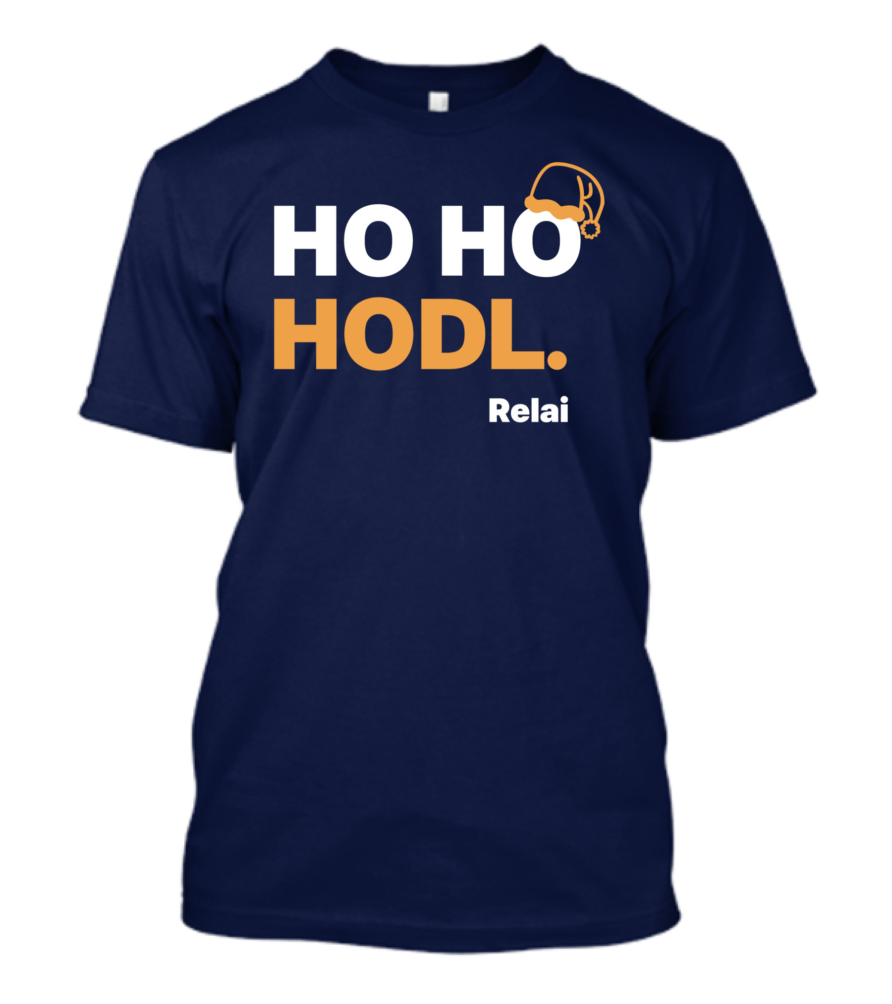 Ho Ho Hodl Relai Christmas Santa Hat Bitcoin T-Shirt