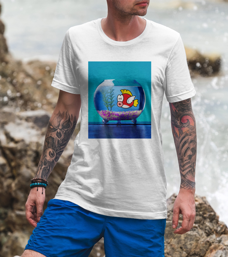 Nintendo Mario Cheep Cheep Fish Bowl T-Shirt