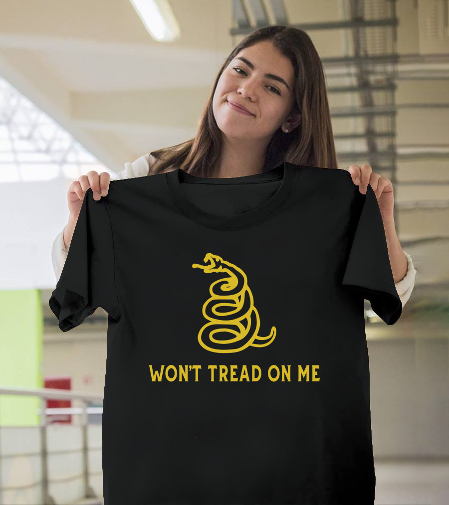 Won't Tread On Me Coiled Yellow Snake T-Shirt