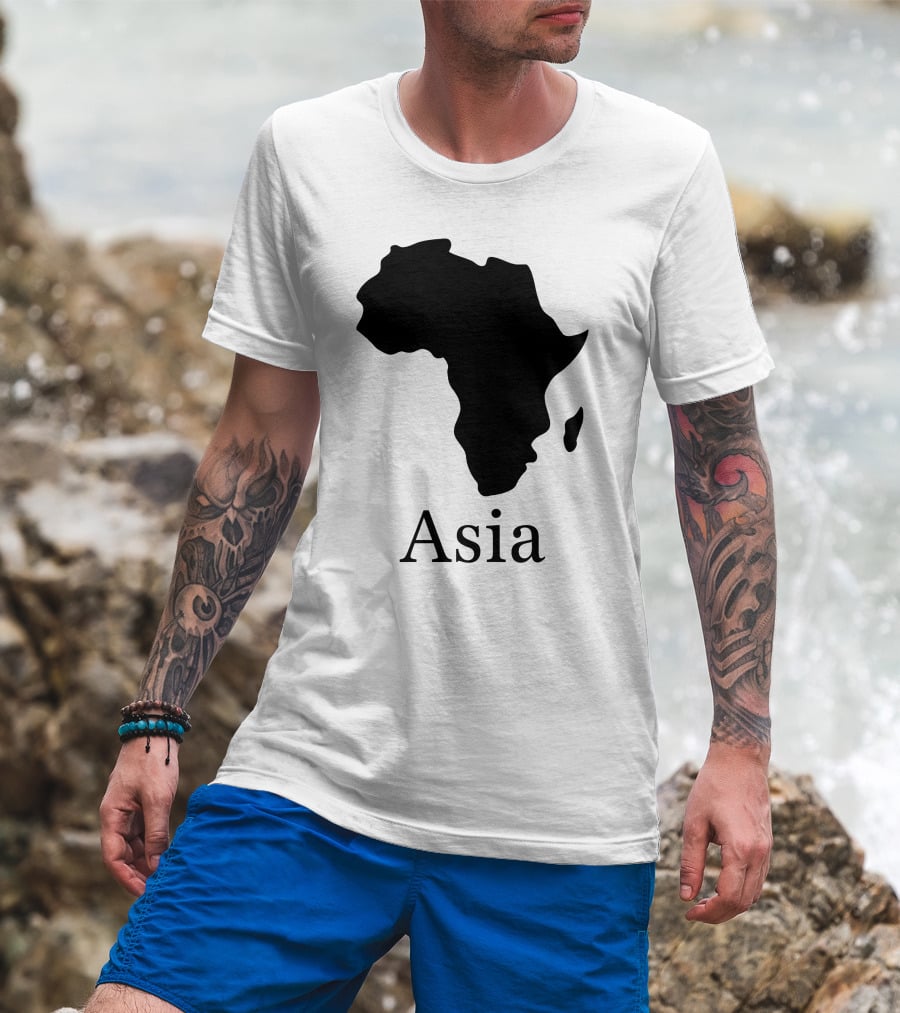 Asia Africa Map Optical Illusion T-Shirt