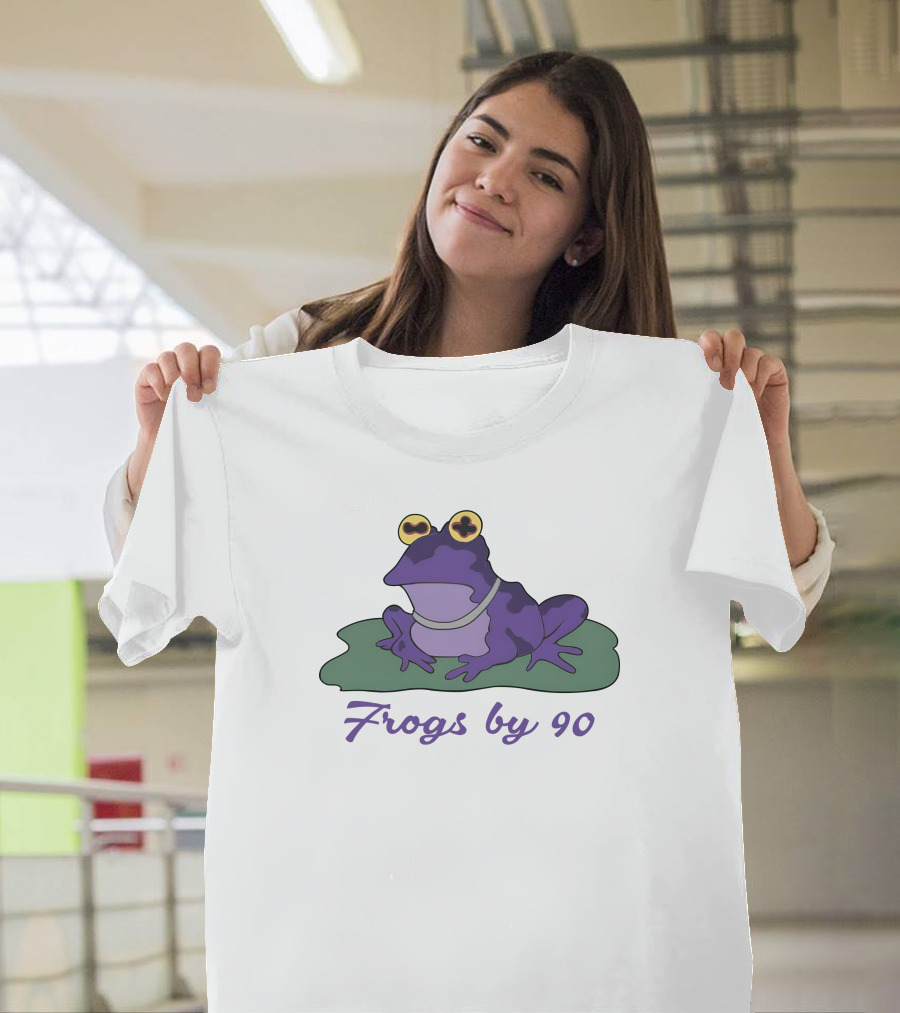 Frogs By 90 Purple Frog on Lily Pad T-Shirt
