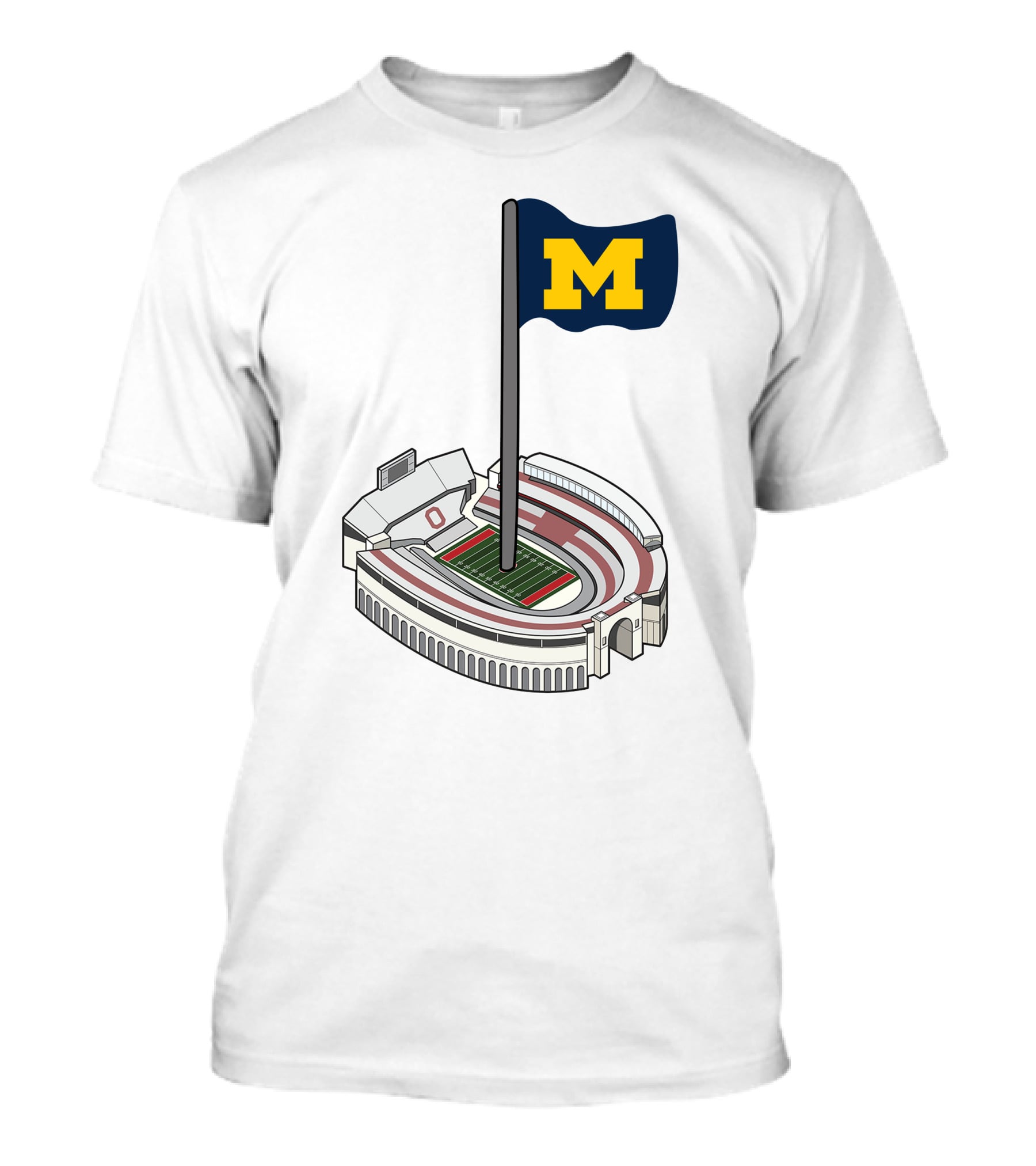 Britt Brianzivino Michigan Ohio Stadium Rivalry Flag T-Shirt