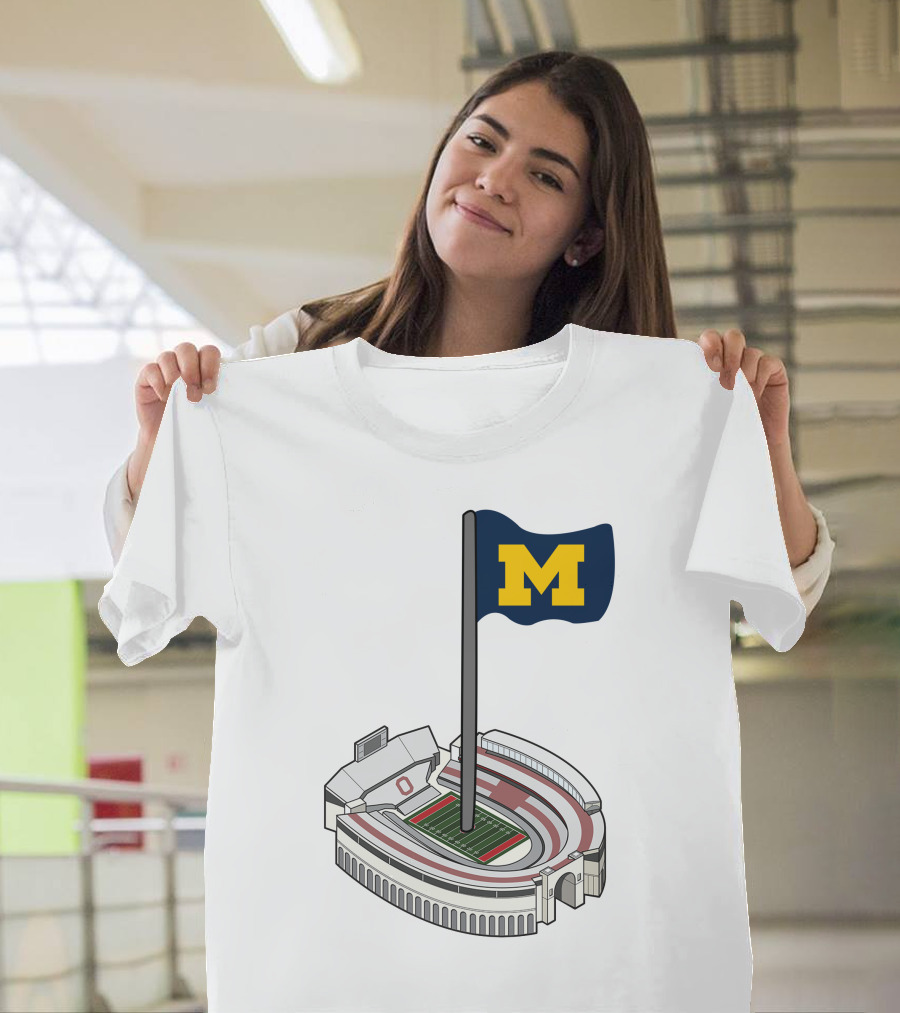 Britt Brianzivino Michigan Ohio Stadium Rivalry Flag T-Shirt
