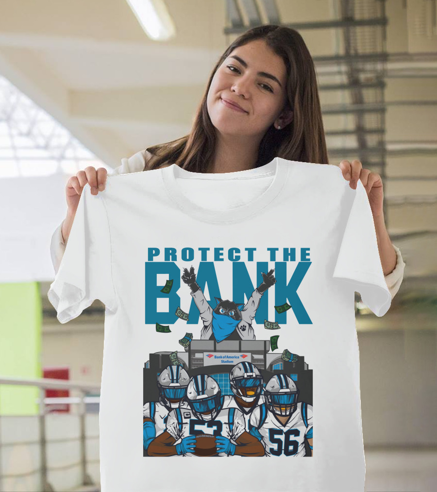 PROTECT THE BANK Bank of America Stadium Football Team Gear T-Shirt