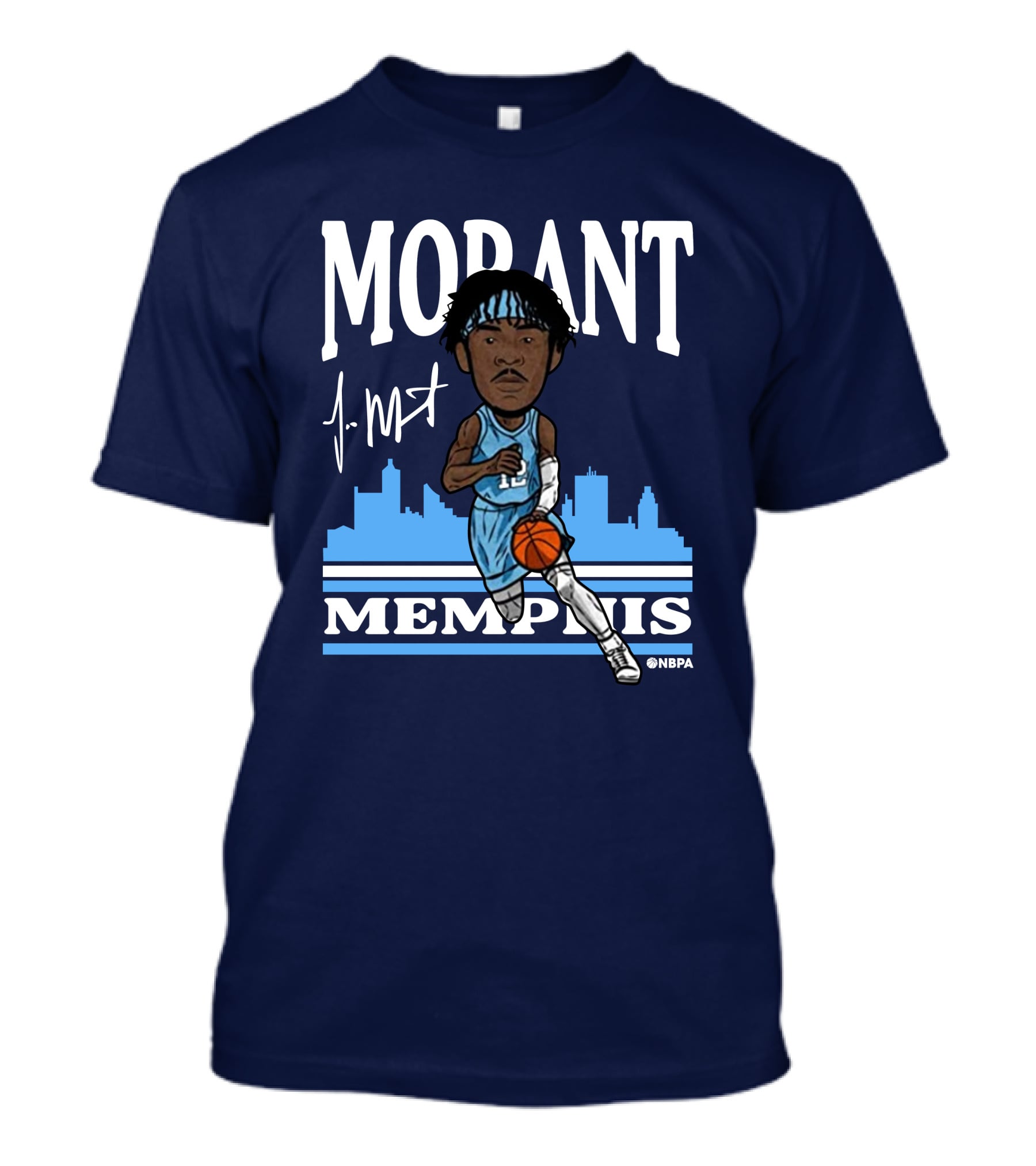 Morant Memphis Basketball Skyline NBPA T-Shirt