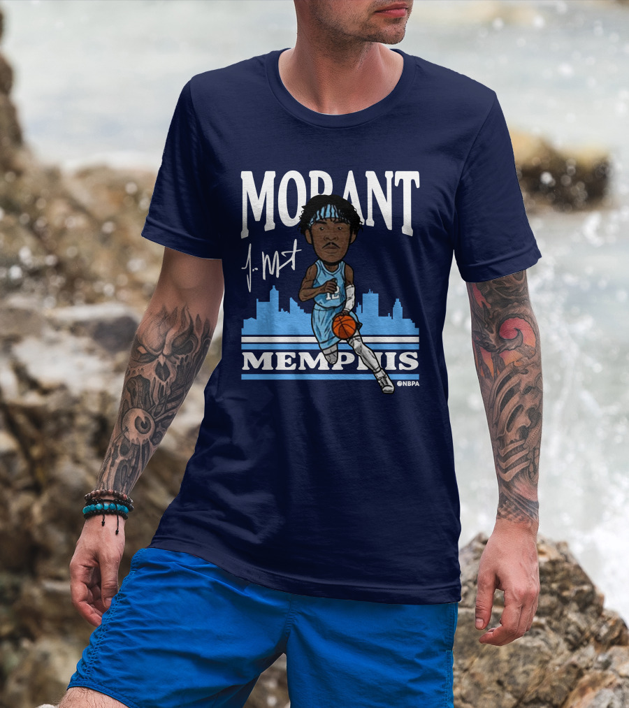 Morant Memphis Basketball Skyline NBPA T-Shirt