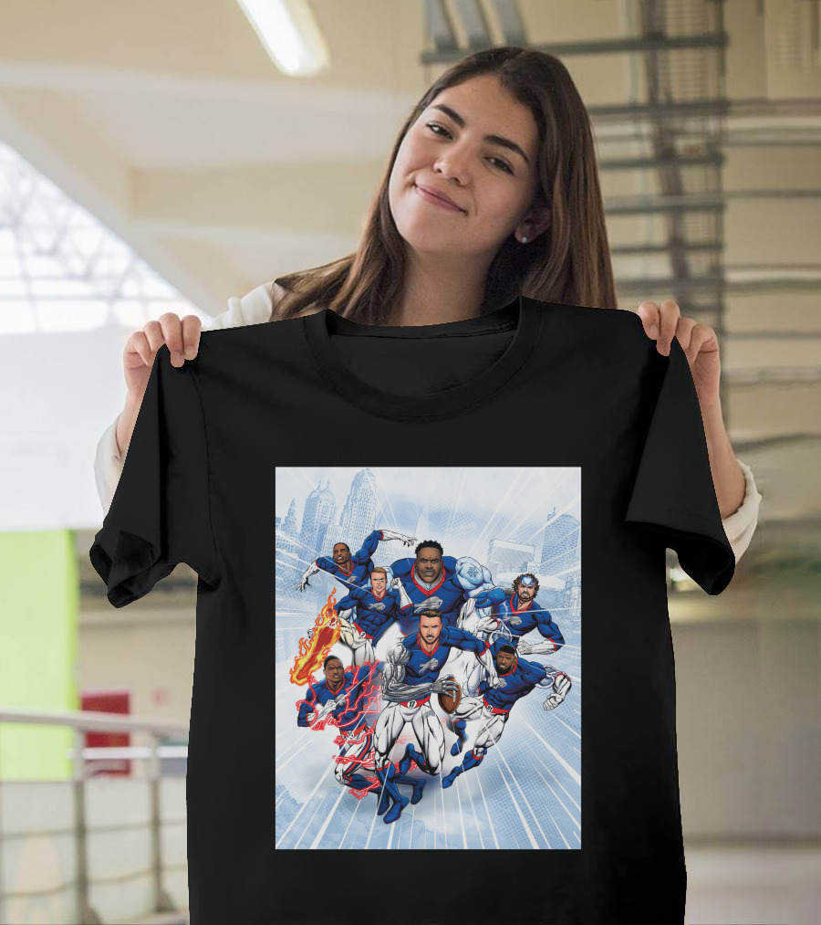 Buffalo Bills Super Hero Team Comic T-Shirt