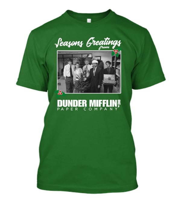 Seasons Greetings From Dunder Mifflin Paper Company Holiday Photo T-Shirt