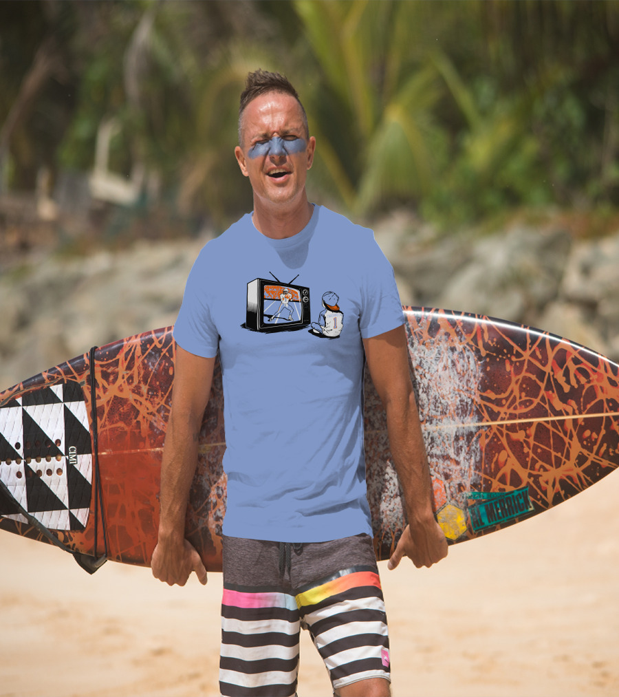 Vibz Idols Tagovailoa Football Fan Watching Retro TV T-Shirt