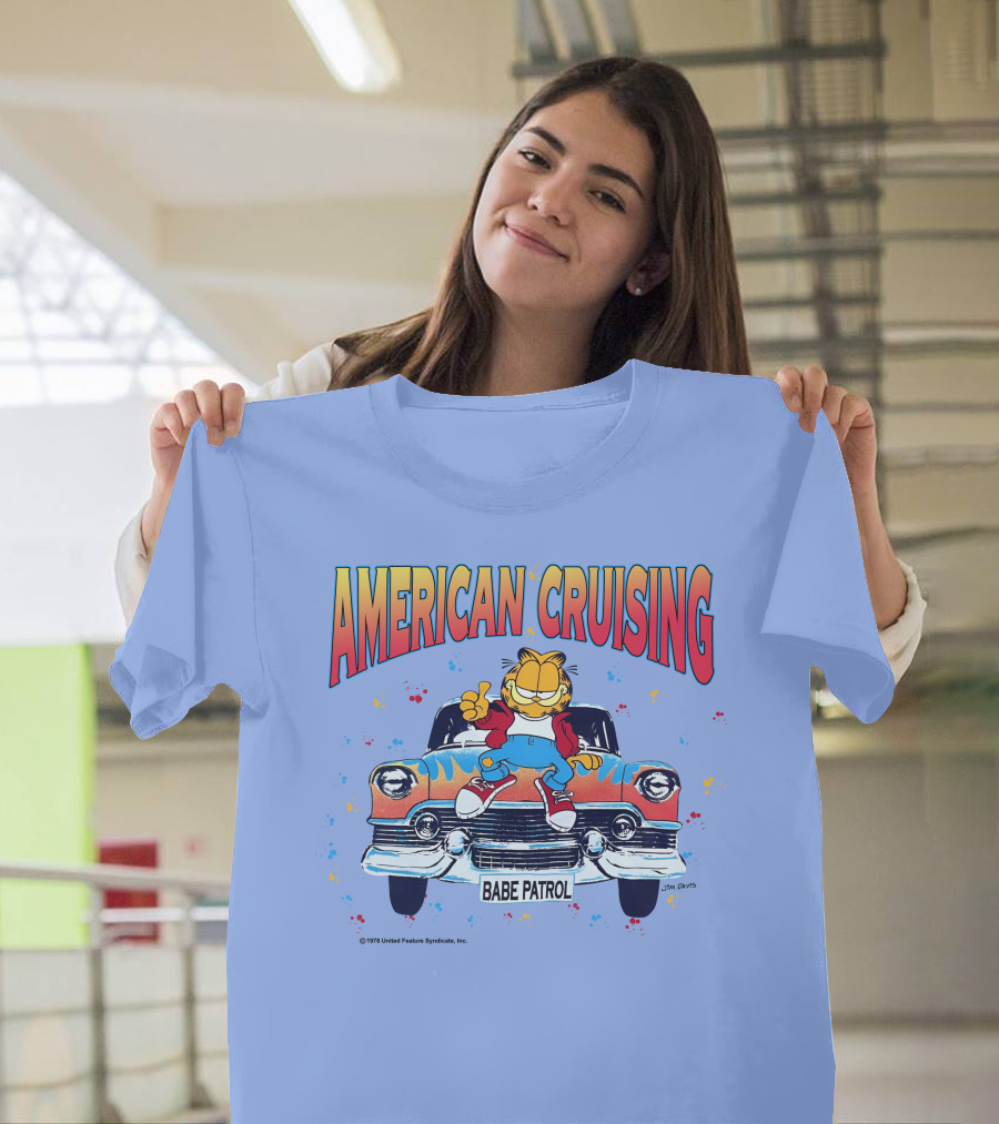 American Cruising Garfield Babe Patrol Car Vibe T-Shirt