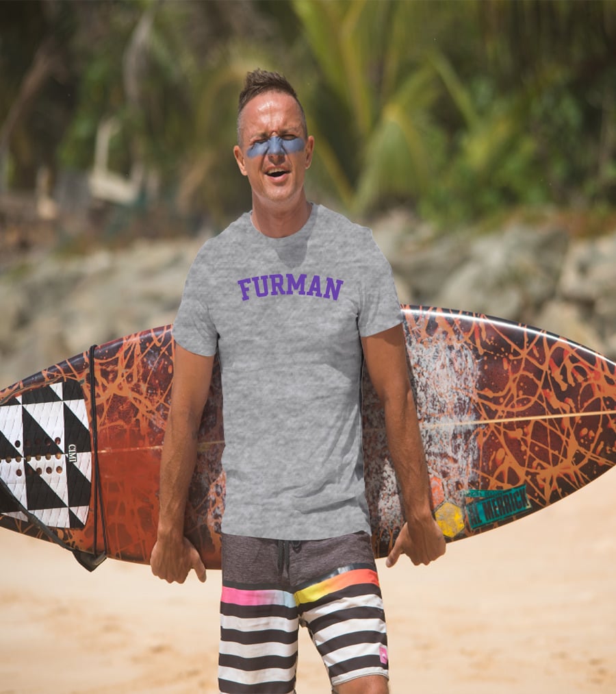 Furman University Purple Text T-Shirt