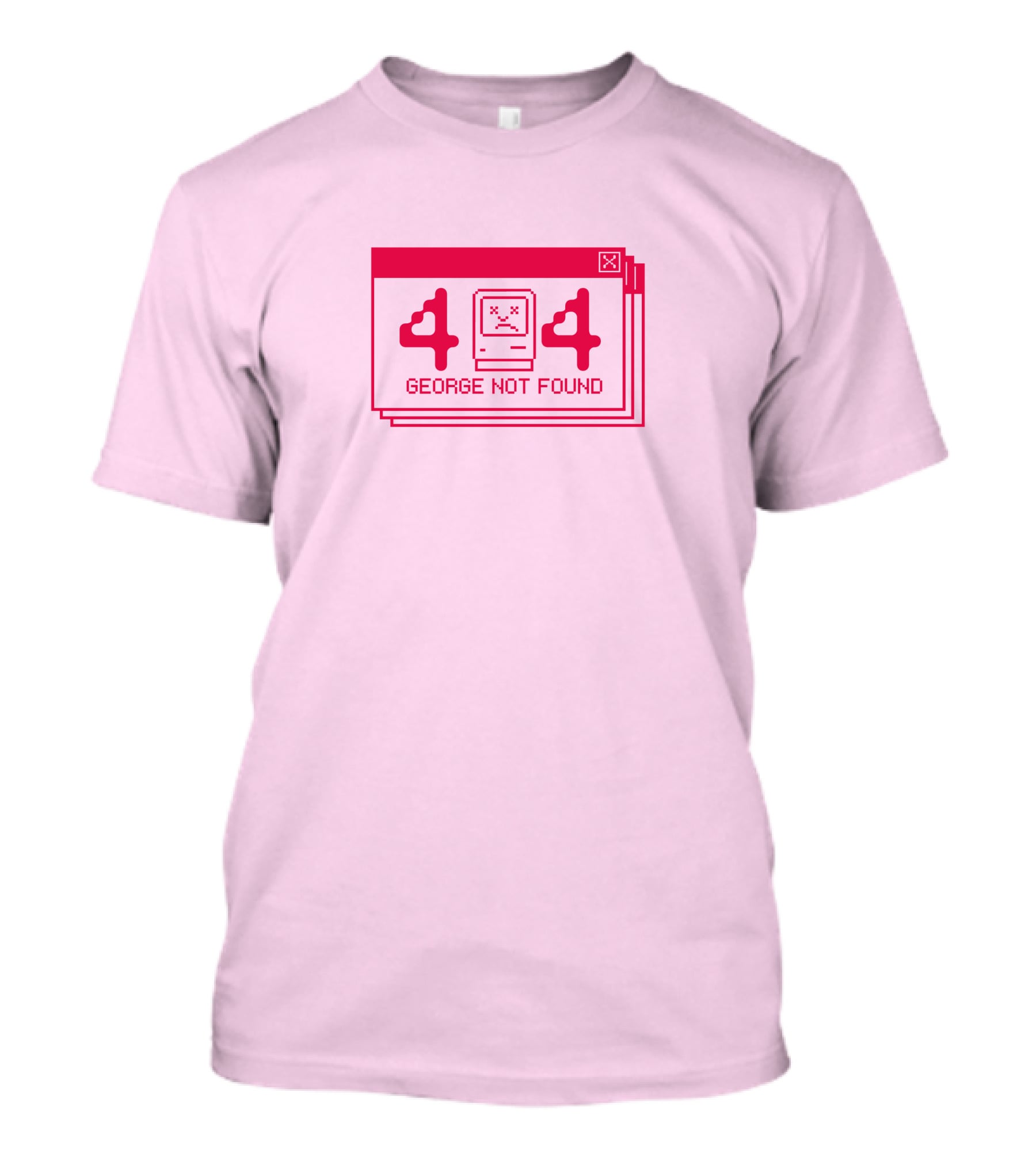 Georgenotfound Error 404 Retro Pixel Art Pink T-Shirt