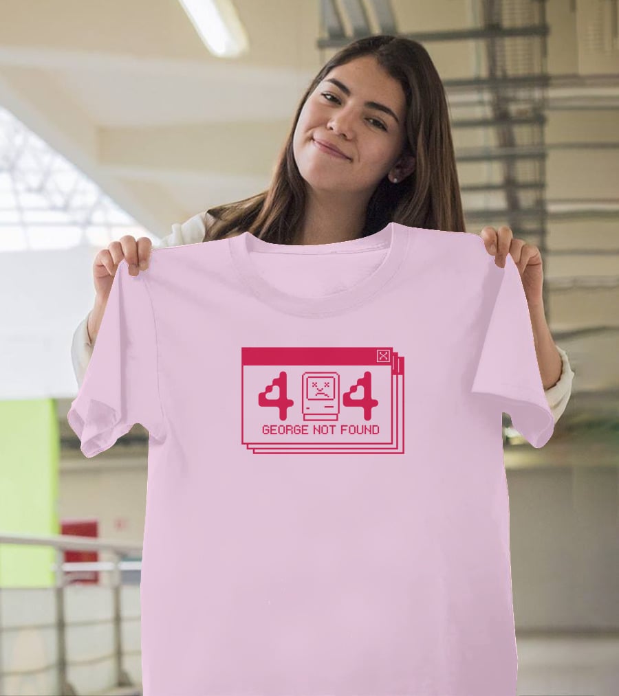 Georgenotfound Error 404 Retro Pixel Art Pink T-Shirt