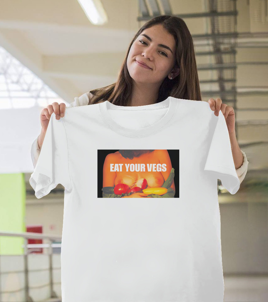 Meowri Eat Your Vegs Tomato Pepper Squash Combo T-Shirt