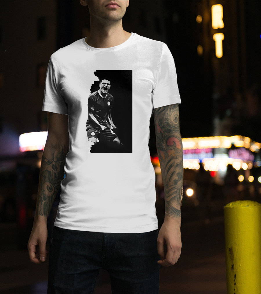 The Byline Show O Monstro Football Player Celebration Monochrome T-Shirt