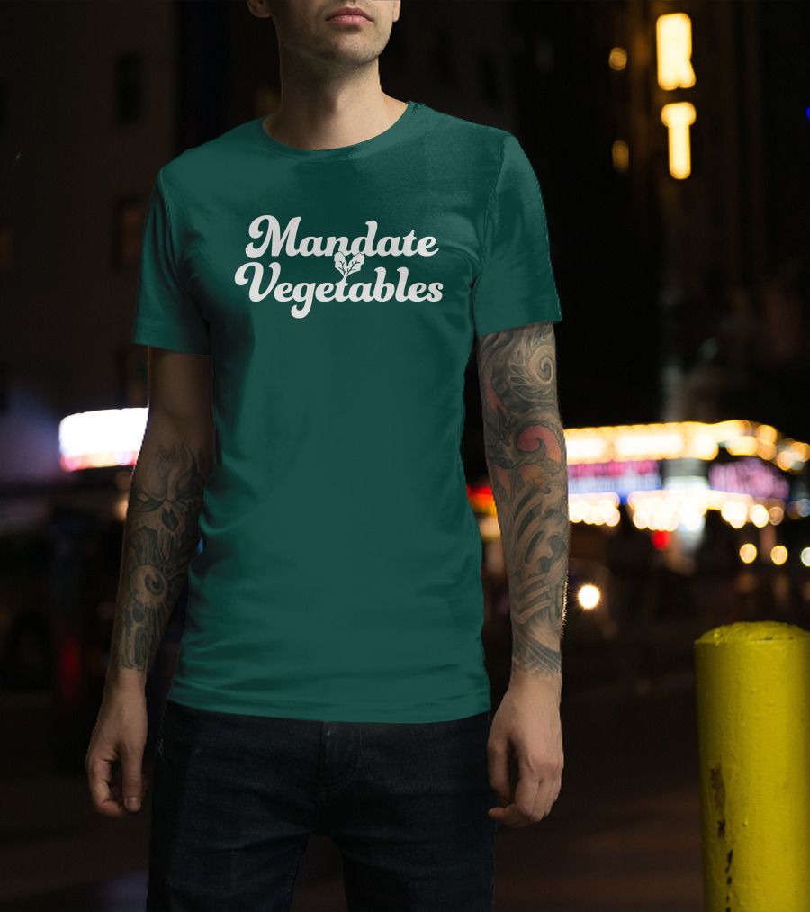 Mandate Vegetables Leafy Green Text T-Shirt
