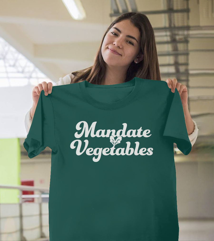 Mandate Vegetables Leafy Green Text T-Shirt