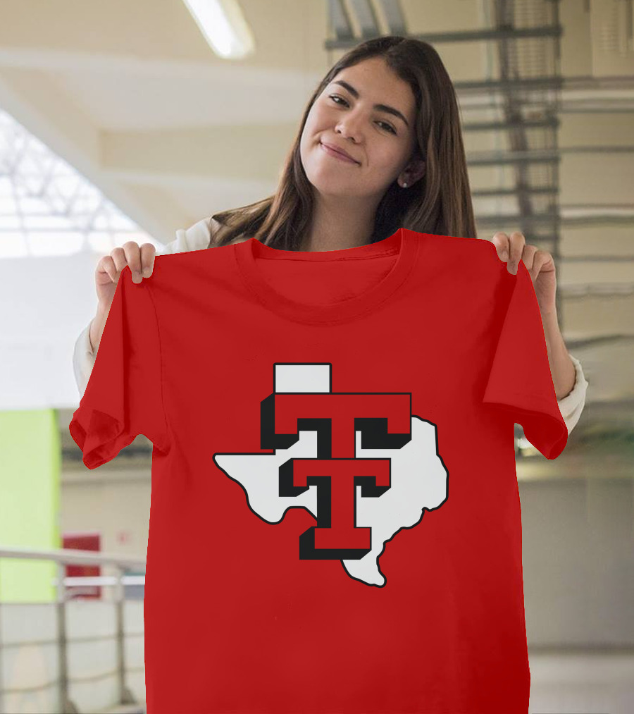 Texas Tech Red Raiders Double T Texas Outline T-Shirt