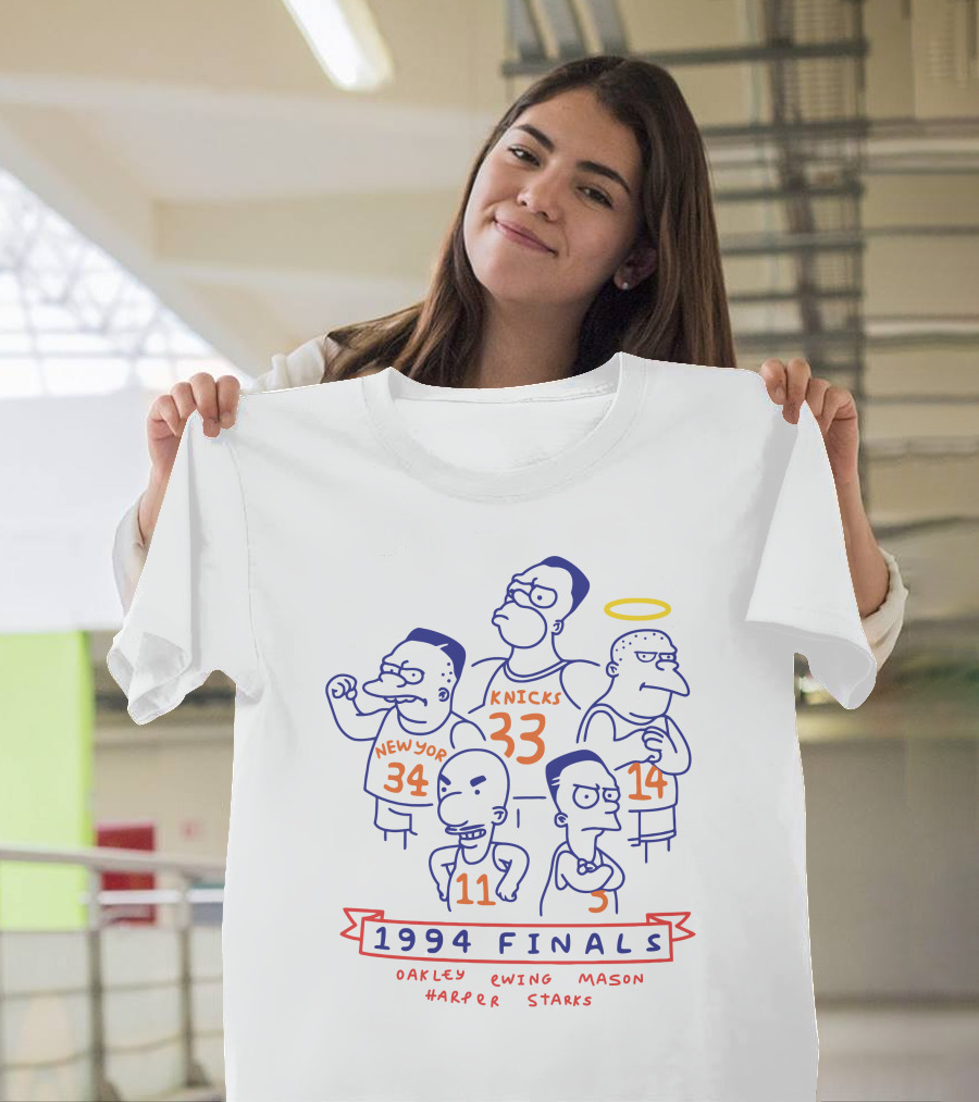 1994 Finals Oakley Ewing Mason Harper Starks Knicks Simpsons T-Shirt