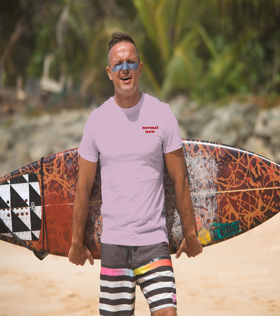 Normal Now Text Red On Light Pink T-Shirt
