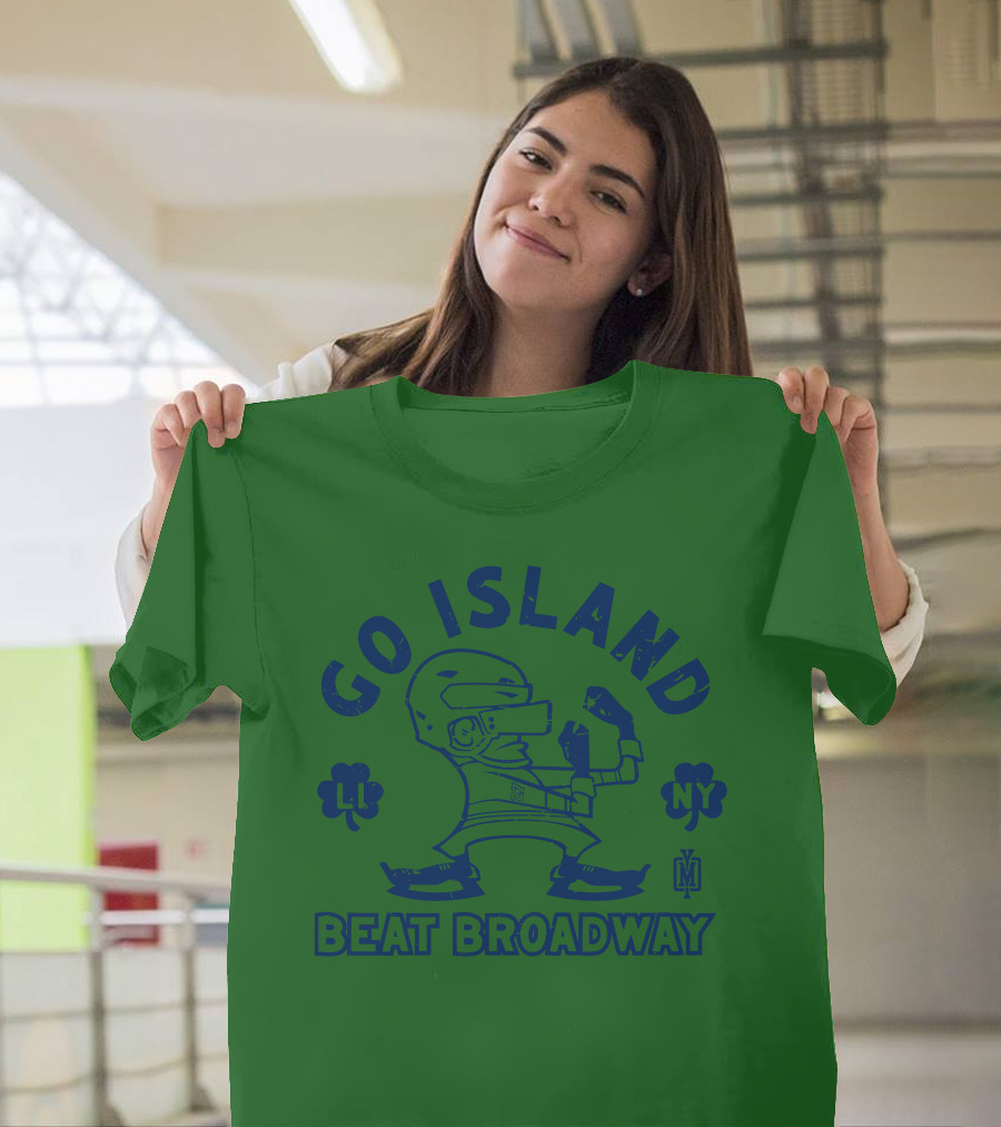 Go Island Beat Broadway NY LI Helmets Yes Men Outfitters T-Shirt