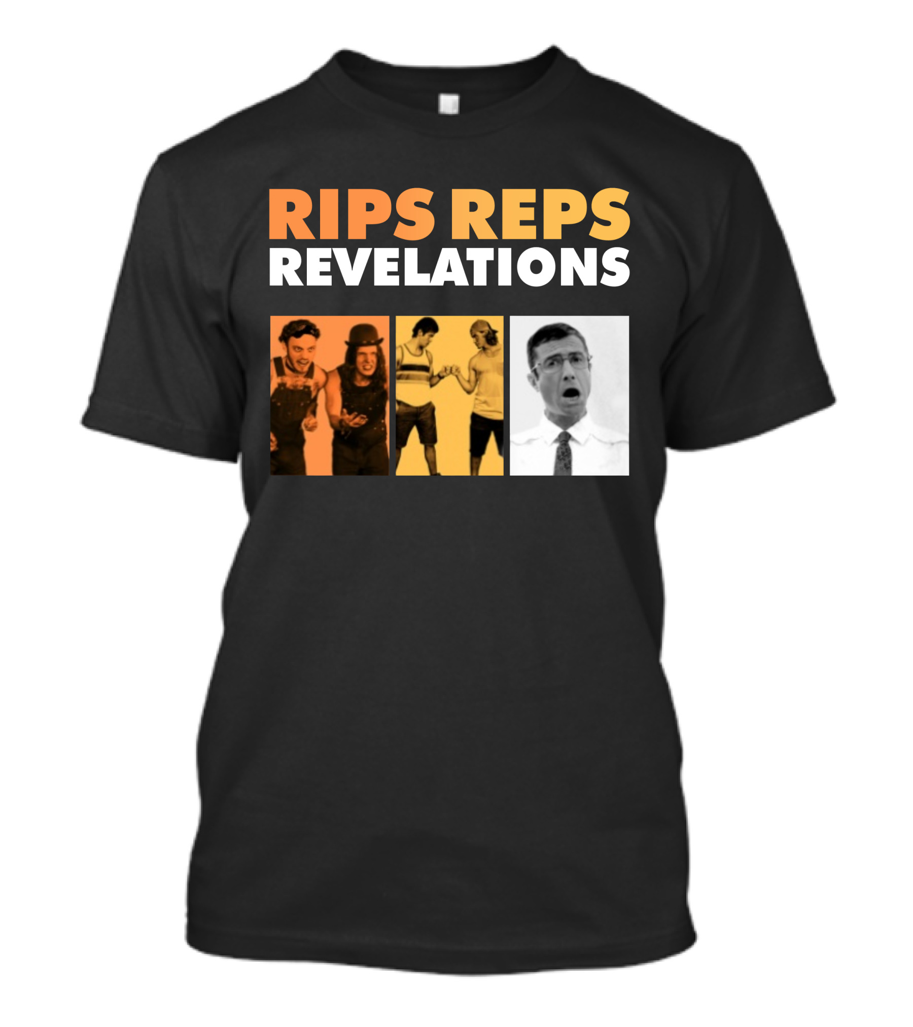Rips Reps Revelations Classic Comedy Flexing Surprised Expression T-Shirt