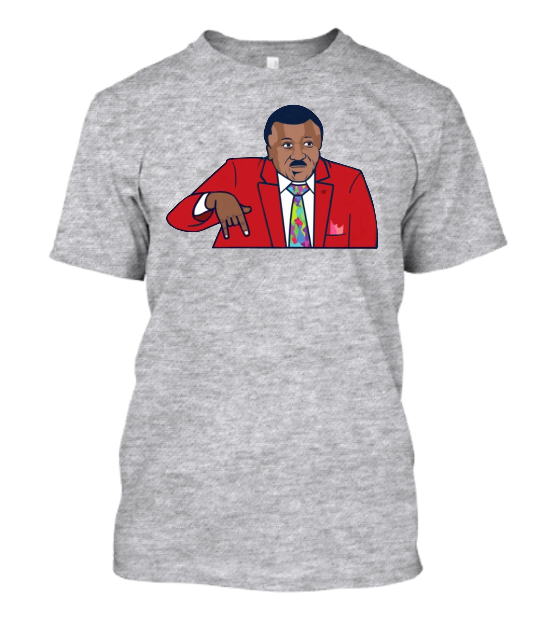Basketball Analyst Fashion Red Suit Icon Horns Down Gesture T-Shirt