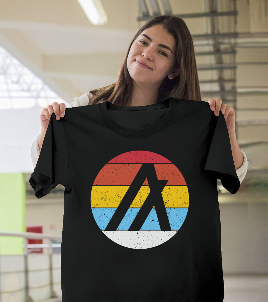 Retro Stripe Circle Logo Vintage Algorand Crypto T-Shirt