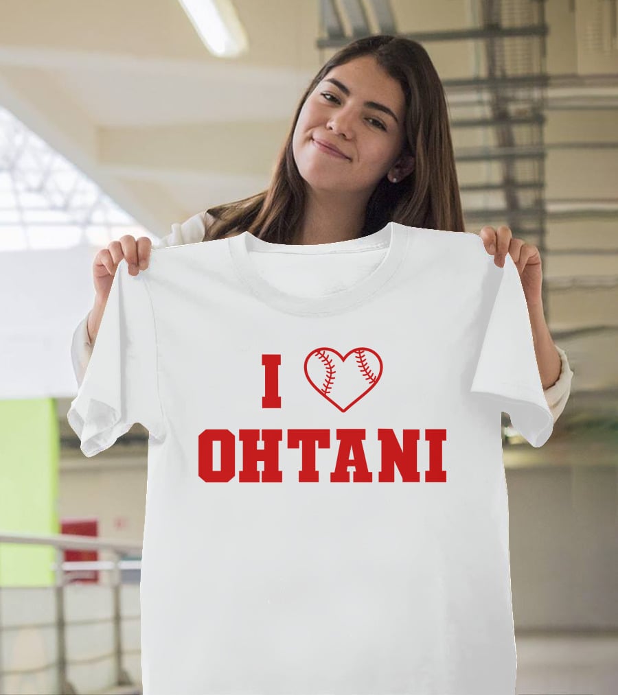 I Love Ohtani Baseball Heart T-Shirt