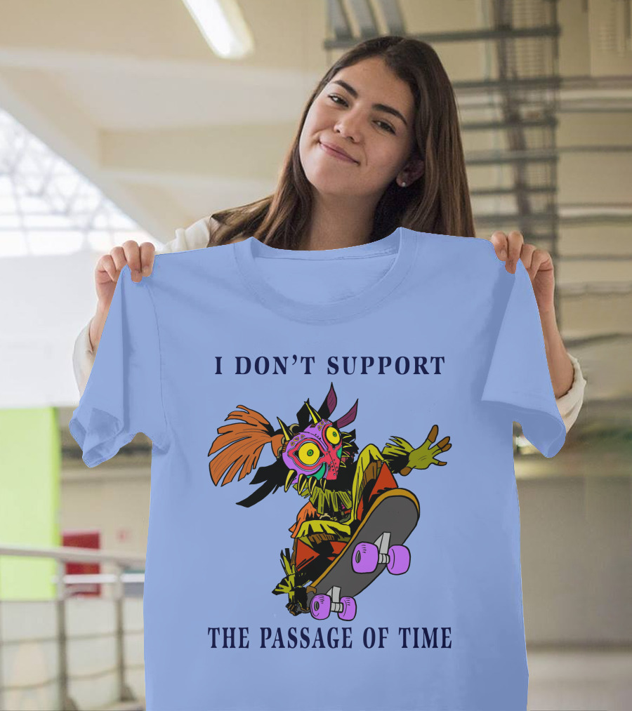I Don't Support The Passage Of Time Skateboarding Masked Character T-Shirt