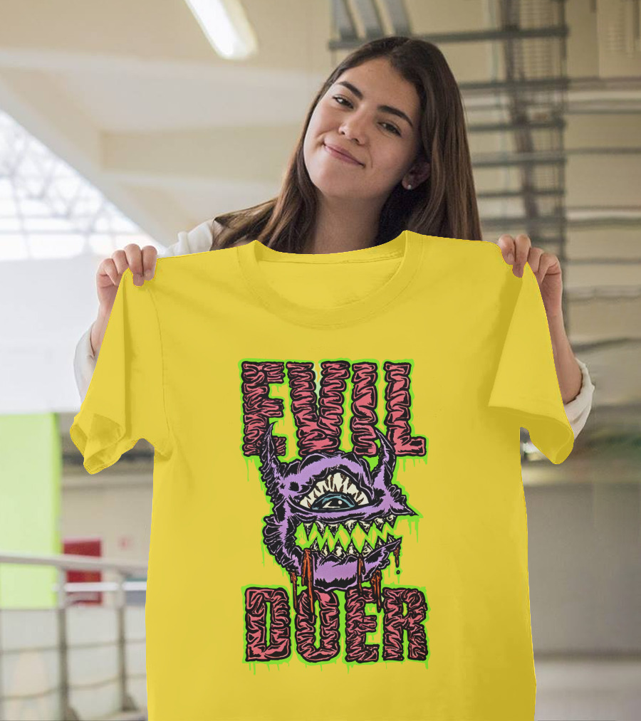 Evil Doer Monster Eye With Sharp Teeth And Horns T-Shirt