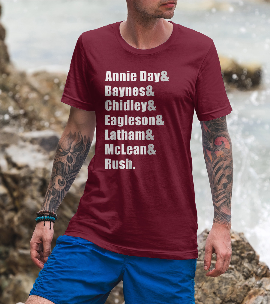 Annie Day Baynes Chidley Eagleson Latham McLean Rush Names List T-Shirt