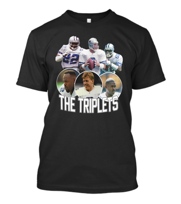 The Triplets Emmitt Smith Troy Aikman Michael Irvin Cowboys Legends T-Shirt