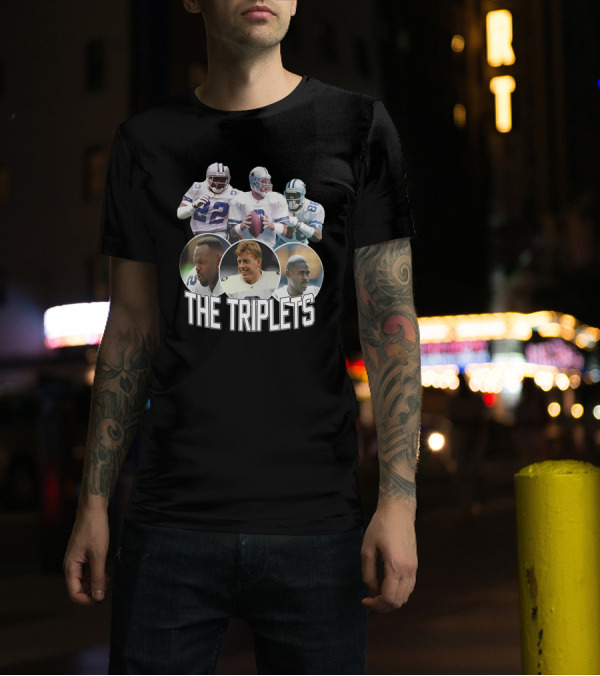 The Triplets Emmitt Smith Troy Aikman Michael Irvin Cowboys Legends T-Shirt